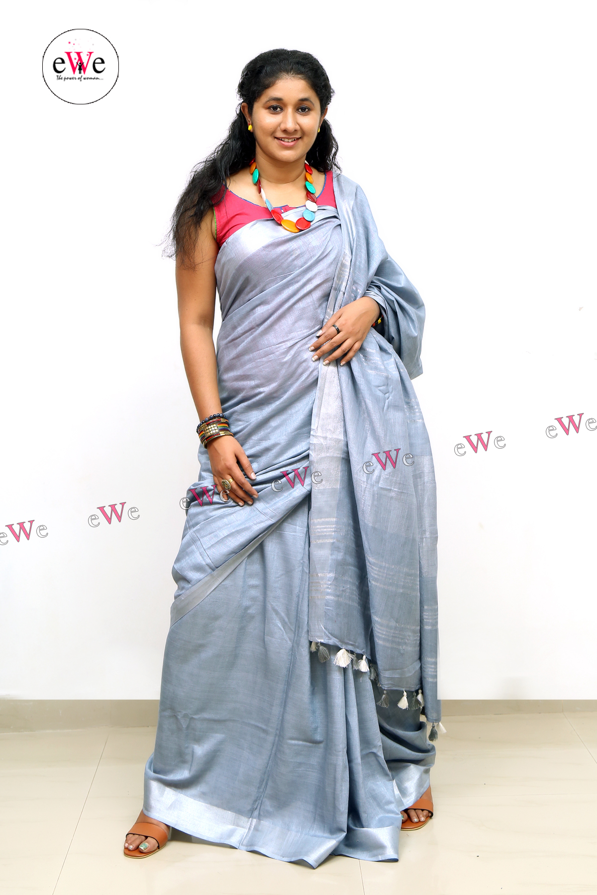 Linen saree