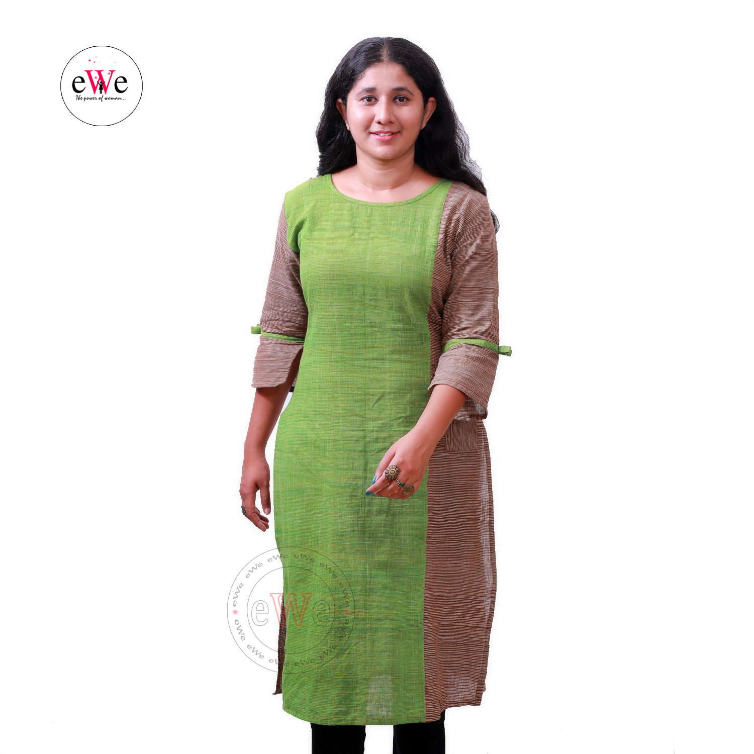 Khadi Designer Kurti (Green)