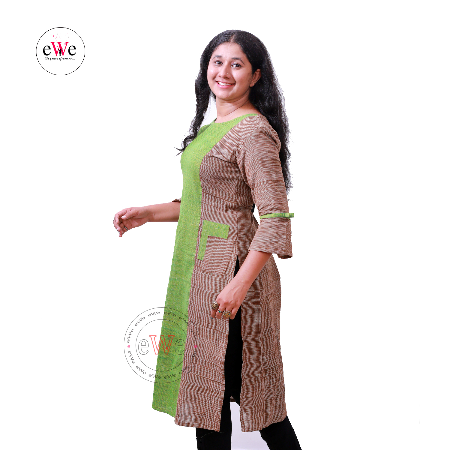 Khadi Designer Kurti (Green)