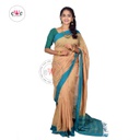 Traditional Handloom Saree (Light Brown &amp; Blue)