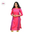 Handloom Design Kurti - Rose &amp; Violet